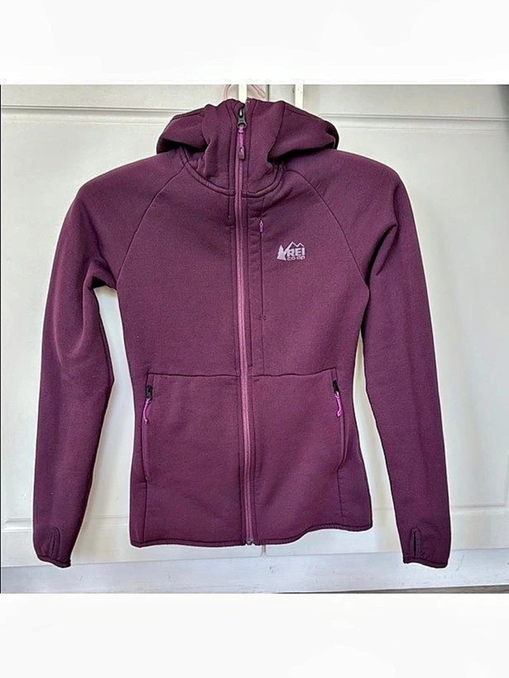 REI Co-op Polartec 90447 Polartec Hooded Jacket Purple XS Like New perfect condi